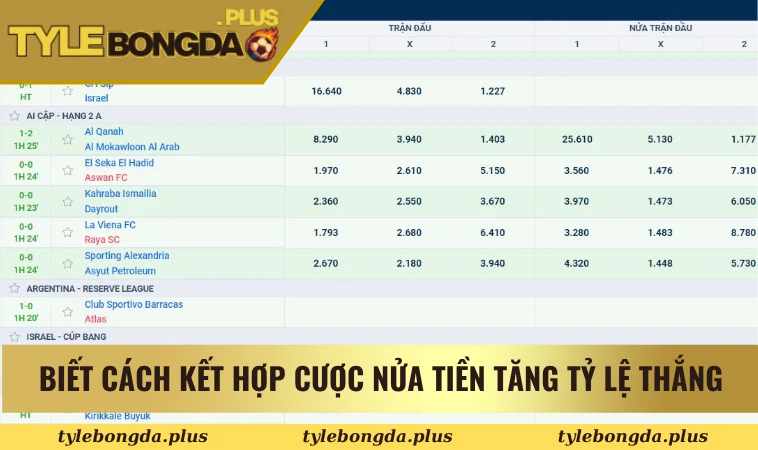 Nên biết cách kết hợp cược nửa tiền để tăng tỷ lệ thắng